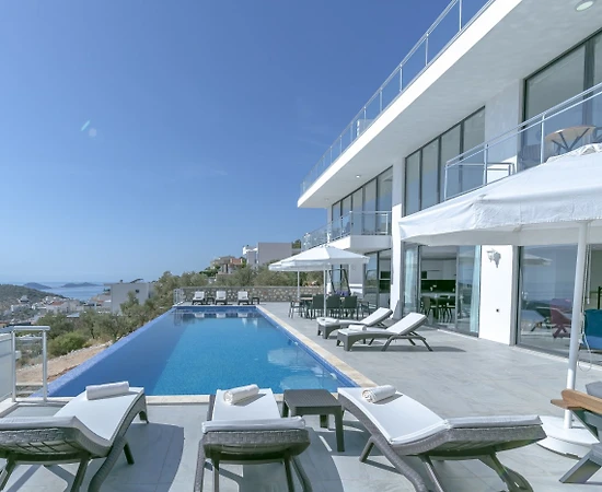 Kalkan'da Deniz ve Doğa Manzaralı, Sonsuzluk Havuzlu, Jakuzili Villa - 1