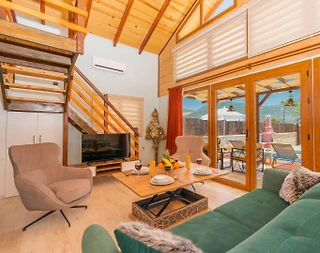 Antalya Kaş'ta Ahşap Tasarıma Sahip, Özel Havuzlu, 4 Kişilik Villa - 5