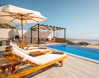 Kaş Aklar'da Muhteşem Deniz Manzaralı, Özel Havuzlu, Kiralık Villa - 4