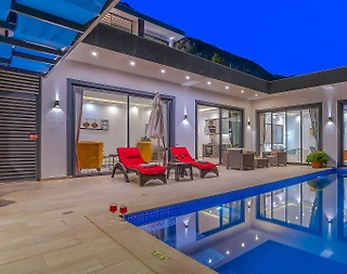 Kaş Kördere'de Doğa ve Deniz Manzaralı, Özel Havuzlu, Balayı Villası - 1