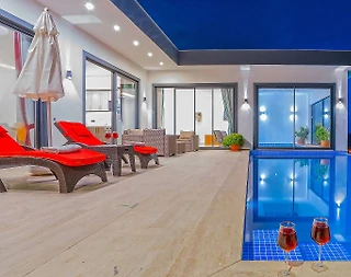 Kaş Kördere'de Doğa ve Deniz Manzaralı, Özel Havuzlu, Balayı Villası - 3