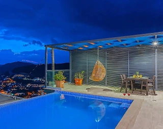 Kaş Kördere'de Doğa ve Deniz Manzaralı, Özel Havuzlu, Balayı Villası - 5