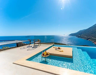 Kaş Gökçeören'de Deniz Manzaralı, Sonsuzluk Havuzlu, Modern Villa - 4