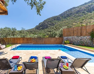 Kaş Bezirgan'da Geniş Bahçeli, Özel Havuzlu, 4 Kişilik, Taş Villa - 3