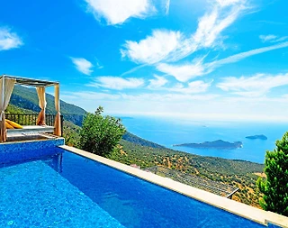 Kaş Bezirgan'da Deniz ve Doğa Manzaralı, Özel Havuzlu, Balayı Villası - 1