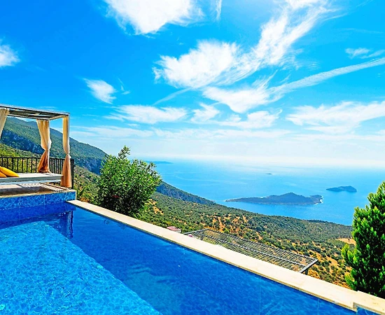 Kaş Bezirgan'da Deniz ve Doğa Manzaralı, Özel Havuzlu, Balayı Villası - 1
