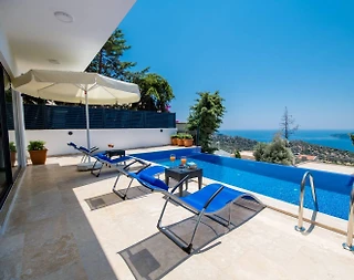 Kalkan Kördere'de Harika Deniz Manzaralı, Özel Havuzlu, Modern Villa - 4