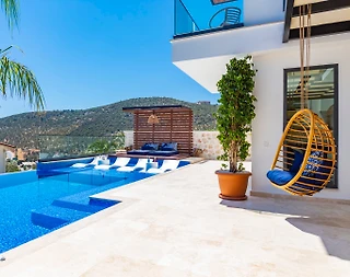 Kaş Kalkan'da Eşsiz Deniz Manzaralı, Özel Havuzlu, Saunalı Villa - 5