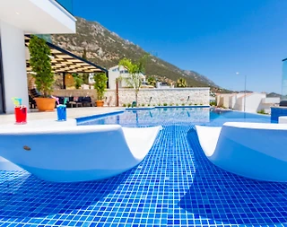 Kaş Kalkan'da Eşsiz Deniz Manzaralı, Özel Havuzlu, Saunalı Villa  - 4