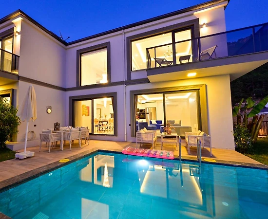 Faralya'da Deniz Manzaralı, Özel Havuzlu, Saunalı, Lüks Villa  - 1