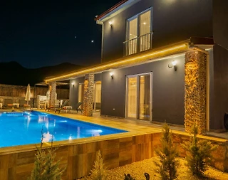 Kaş Sarıbelen'de Doğa Manzaralı, Özel Havuzlu, Jakuzili, Lüks Villa - 3