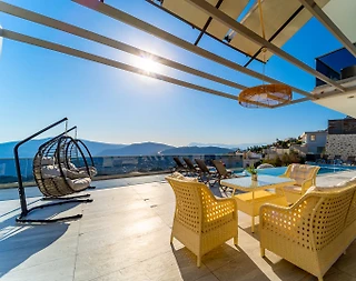 Kaş Bezirgan'da Panoramik Deniz Manzaralı, Merkezi, Kiralık Villa - 5