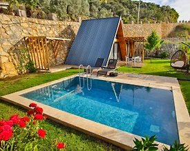 Fethiye Çalıca'da Geniş Bahçeli, Özel Havuzlu, 2+1 Bungalov - 2