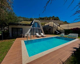 Fethiye Çalıca'da Deniz Manzaralı, Özel Havuzlu, Konforlu Bungalov - 2