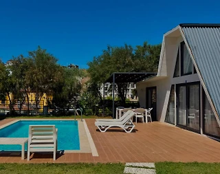 Fethiye Çalıca'da Deniz Manzaralı, Özel Havuzlu, Konforlu Bungalov - 5