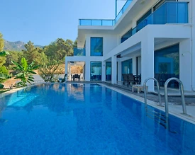 Fethiye Faralya'da Enfes Deniz Manzaralı, Özel Havuzlu, Kiralık Villa - 3