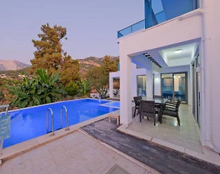 Fethiye Faralya'da Enfes Deniz Manzaralı, Özel Havuzlu, Kiralık Villa - 5