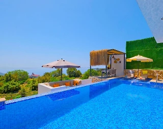 Fethiye Karaağaç'ta Deniz Manzaralı, Özel Havuzlu, Şık Kiralık Villa - 3