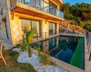 Fethiye Faralya'da Muhteşem Deniz Manzaralı, Özel Havuzlu, 4+1 Villa - 4
