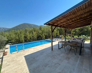 Fethiye Gökçeovacık'da Doğa Manzaralı, Özel Havuzlu, Kiralık Villa - 2