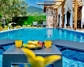 Fethiye İncirköy'de Yemyeşil Doğada, Özel Havuzlu, Lüks Taş Ev - 3