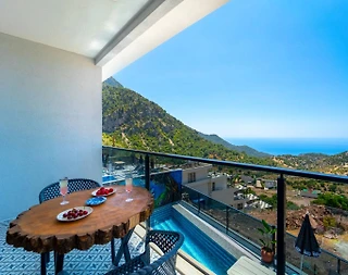 Fethiye Karaağaç'ta Deniz Manzaralı, Özel Havuzlu, 3+1 Kiralık Villa - 1