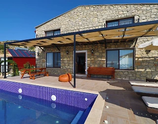 Fethiye Karaağaç'ta Deniz Manzaralı, Özel Havuzlu, 6 Kişilik Villa - 1