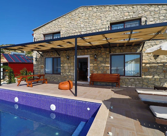 Fethiye Karaağaç'ta Deniz Manzaralı, Özel Havuzlu, 6 Kişilik Villa - 1