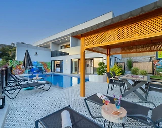 Fethiye Karaağaç'ta Deniz Manzaralı, Özel Havuzlu, Jakuzili Villa - 4