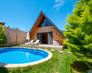 Fethiye Kayaköy'de Huzurlu Doğada, Özel Havuzlu, 4 Kişilik Bungalov - 3