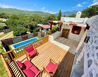 Fethiye Kayaköy'de Otantik Mimarili, Özel Havuzlu, Bahçeli Villa - 4