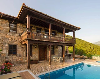 Fethiye Kayaköy'de Şehirden Uzakta, Özel Havuzlu, Taş Villa - 3