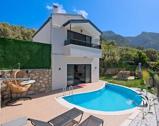 Fethiye Karaağaç'ta Dağ ve Doğa Manzaralı, Özel Havuzlu, Tatil Villası - 1