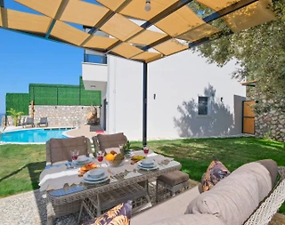 Fethiye Karaağaç'ta Dağ ve Doğa Manzaralı, Özel Havuzlu, Tatil Villası - 5