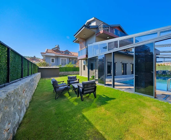 Fethiye Ölüdeniz'de Doğa Manzaralı, Özel Havuzlu, 8 Kişilik Villa - 1