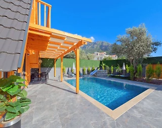 Fethiye Ölüdeniz'de Enfes Doğada, Özel Havuzlu, Şık Bungalov - 5
