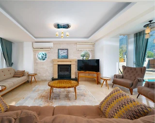 Fethiye Ölüdeniz'de Merkezi Konumda, Özel Havuzlu, Lüks Villa - 5