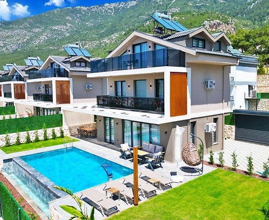 Fethiye Ölüdeniz'de Modern Mimarili, Özel Havuzlu, İkiz Villa - 1