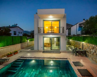 Fethiye Yeşilüzümlü'de Doğa İçerisinde, Özel Havuzlu, Modern Villa  - 2