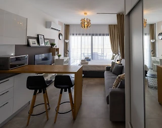 Kıbrıs İskele'de Tesis İçerisinde, Ortak Havuzlu, 1+1 Kiralık Daire - 2