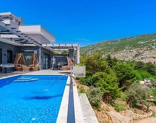 Kaş İslamlar'da Dağ ve Orman Manzaralı, Özel Havuzlu, 2+1 Villa - 4