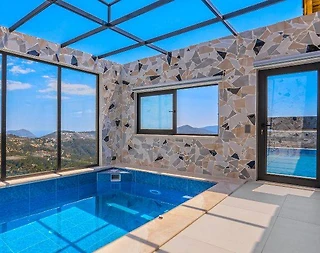 Kaş İslamlar'da Otantik Tasarımlı, Isıtmalı Özel Havuzlu, Taş Ev - 5