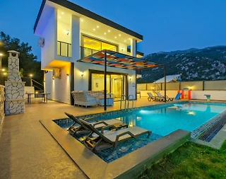 Kaş İslamlar'da Şehirden Uzakta, Özel Havuzlu, 3+1 Villa - 1