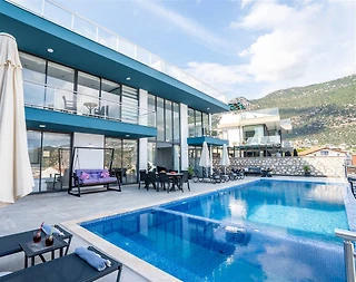 Kalkan'da Deniz ve Doğa Manzaralı, Sonsuzluk Havuzlu, Jakuzili Villa - 1