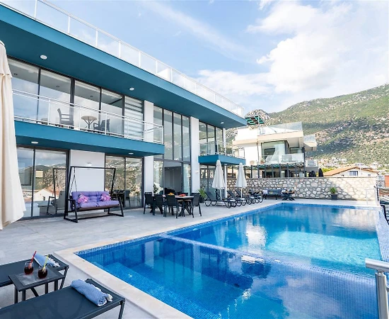 Kalkan'da Deniz ve Doğa Manzaralı, Sonsuzluk Havuzlu, Jakuzili Villa - 1