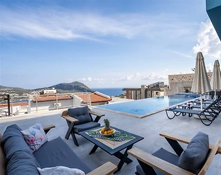 Kalkan'da Deniz ve Doğa Manzaralı, Sonsuzluk Havuzlu, Jakuzili Villa - 4
