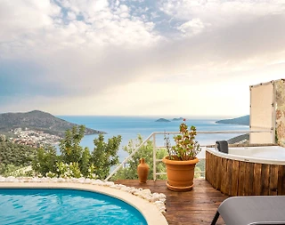 Kaş Kördere'de Enfes Deniz Manzaralı, Özel Havuzlu, 1+1 Villa - 2