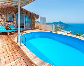 Kaş Kördere'de Enfes Deniz Manzaralı, Özel Havuzlu, 1+1 Villa - 4