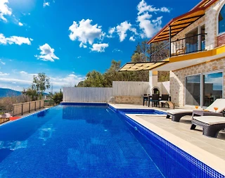 Kaş İslamlar'da Muhteşem Doğa Manzaralı, Jakuzili, Modern Villa - 4