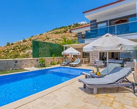 Kaş İslamlar'da Kartpostallık Manzaralı, Özel Havuzlu, 2+1 Villa - 2